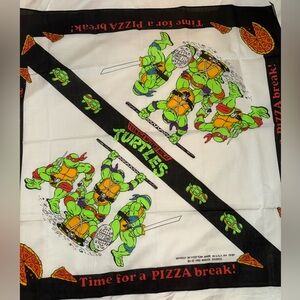 TMNT Teenage Mutant Ninja Turtles Bandana Handkerchief 1990 Pizza Vintage